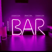 1 个 LED“酒吧”字母灯标志，暖白色发光字母灯，DIY 单词组合 BAR 适用于酒吧、酒馆、派对、生日、露营、餐厅、庭院、走廊、宿舍、卧室、夜间小吃、餐厅和派对场景、情人节、母亲节、万圣节、圣诞节和其他节日的装饰 - 电池供电（不含电池）