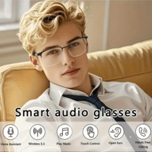AI Translation Smart Glasses, Color-Changing Lenses, Support 160+ Languages Real-Time Translation, Fashionable Audio Glasses, Built-In Microphone And Speaker, Listen To Music And Answer Phone Calls, Touch Operation, Voice Assistant, Call Noise Reduction, Magnetic Charging, Suitable For Sports, Music, Office, Travel - The Ideal Holiday Gift For Both Men And Women! - 銀色 - 查看 4