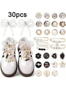 30pcs/Set Elegant Faux Pearl Butterfly Brooch, French Style Women Brooch, Ideal Gift To Decorate Personalized Shoes Or Other Accessories Halloween Halloween Accessories Teachers Day