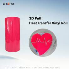 CHEONET 3D Puff Transferfolie Rolle - 25cm x 1,5m 1 Stück, Bügelbild für T-Shirts, Taschen & Textilien, Hochtemperatur-Schaumfolie, gemischte Farben