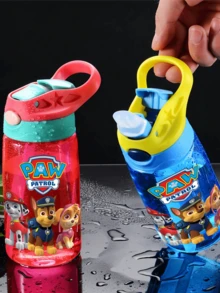 1Pc Paw Patrol 500ml/16oz Party Water Cup Water Bottle Large Capacity With Straw Portable Handle Non-Leaking Water Cup Suitable For Birthday Party Thanksgiving Party Halloween Party Christmas Party (The Lid May Be Random)