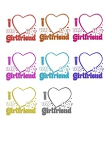 Custom Men's Personalized I Love My Hot Girlfriend Shirt, Custom Valentine Day Shirt, I Heart My Girlfriend Shirt, I Love My Girlfriend Custom Picture - Black - View 2