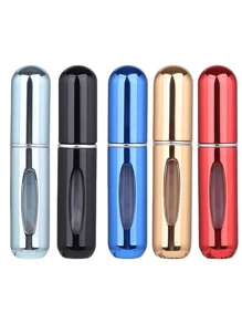 5pcs/4pcs/3pcs/2pcs/1pc Portable Refillable Travel Perfume Bottles, 5ml Travel Size Atomizer Sprayer, Pocket Perfume Containers, Travel Spray Bottles, 5ml Bottom Refill Perfume Decant Vials, Reusable Travel, Pressing Dispenser Sample Bottles, Back To School Essentials, Small Water Bottles For School, Women Decorative Accessories - Multicolor - View 24