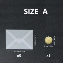 10个/批空白半透明信封，带贴纸，适用于邀请函、明信片、欧式礼盒留言卡信封、婚礼商务信函 - 無色 - 查看 13