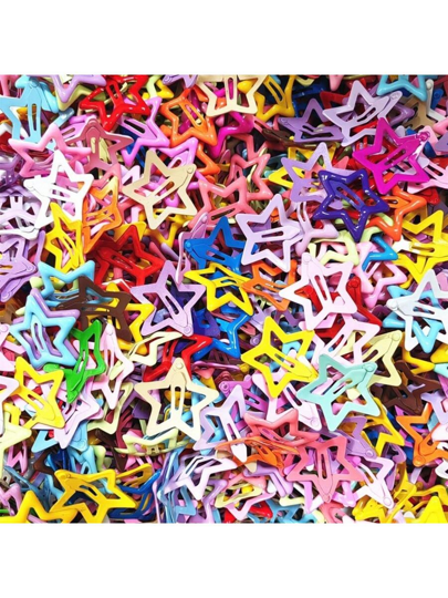 25 Stück/50 Stück/100 Stück süße Stern BB Haarclips - rutschfeste einfarbige Metallhaarclips, Pony & Seitenhaarclips, schonend & Anti-Spliss, verschiedene Farben, passend für den täglichen Gebrauch, Haarklammern, Haarspangen, Haarclips, Goldhaarclips, Accessoires Y2k
