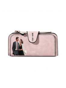 1pc Customized Photo Women's Wallet - Laser Engraved Design, Zipper Closure, Multiple Card Slots & Cash Compartment, High Quality, Multiple Colors Available - Perfect Gift For Girlfriend, Mom, Wife, Cute Wallet, Secure Zipper