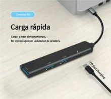 6 Lector de tarjetas de memoria tipo C a SDTF, expansor HUB, teléfono móvil, computadora, conectado a la carga de auriculares USB - Plateado - Ver 2