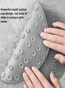 Silicone Foot Wash Massage Pad, For Shower, Exfoliating, Cleaning Feet, Scrubbing And Back Washing Multi-Functional Slouchy Back Rubbing Massage Bath Brush Non-Slip Mat Suction Cup Foot Rubbing Mat Bathroom Foot Washing And Rubbing Mat The Material Tends To Be On The Harder Side. - Multicolor - View 2