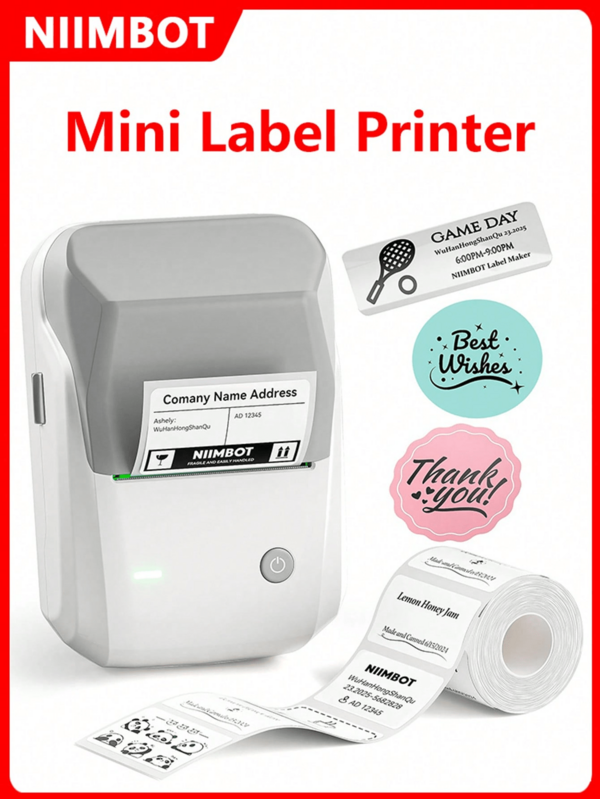  Niimbot B1 迷你便携式热敏打印机口袋标签打印机适用于不干胶贴纸 UV 标签蓝牙打印机标签机