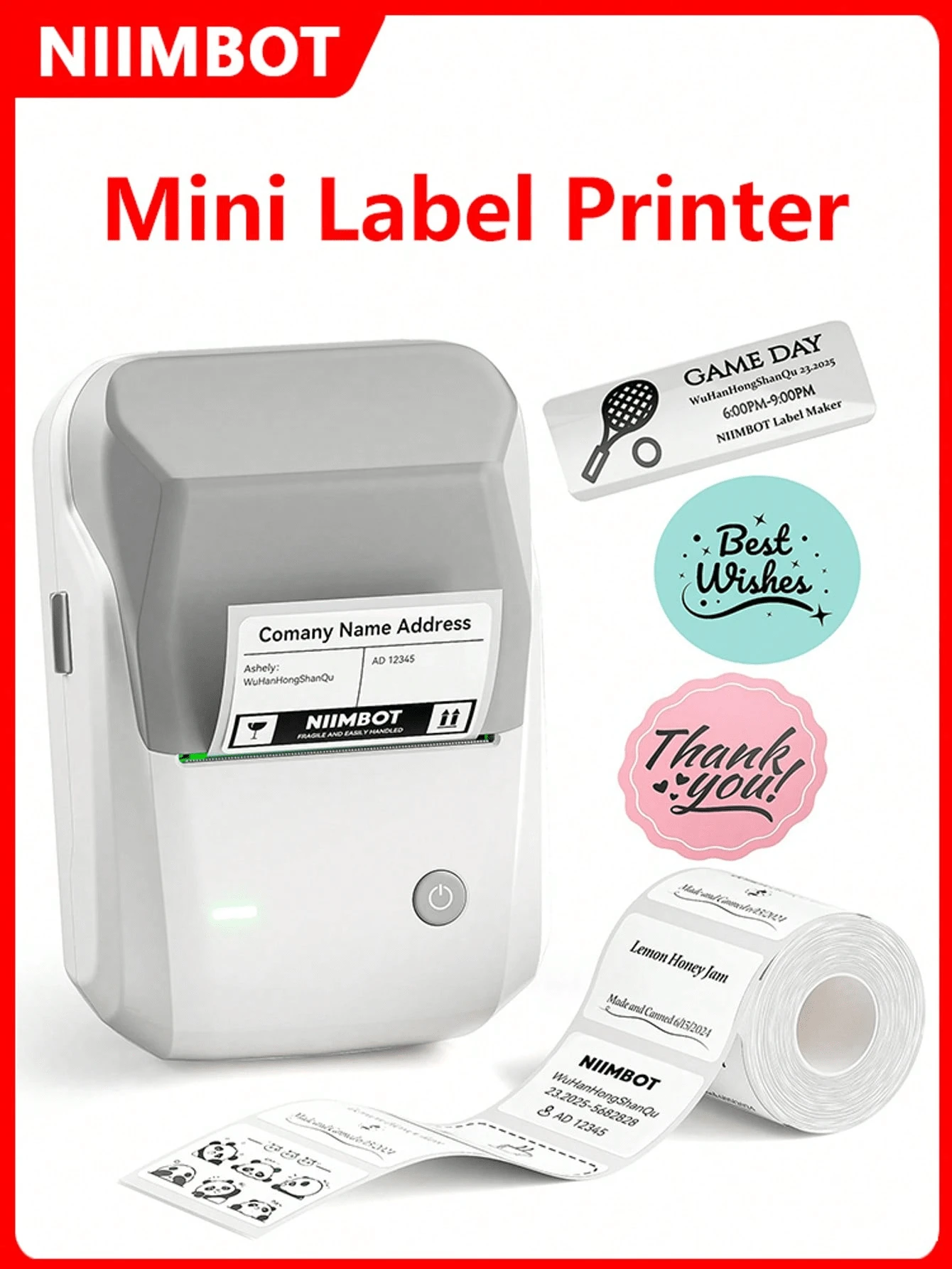 Niimbot B1 Mini Portable Thermal Printer, Pocket Label Printer Suitable For Self-Adhesive Stickers, UV Labels, Bluetooth Printing Label Machine