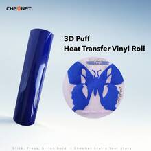 CHEONET 3D Puff Transferfolie Rolle - 25cm x 1,5m 1 Stück, Bügelbild für T-Shirts, Taschen & Textilien, Hochtemperatur-Schaumfolie, gemischte Farben