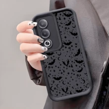 1 pezzo Custodia per telefono anti-caduta a pipistrello nero per la notte di Ognissanti, cover protettiva antiscivolo spessa, compatibile con iPhone, Honor, Redmi, Galaxy, impermeabile, antiurto, resistente ai graffi, versione internazionale, non la versione domestica - nero - Visualizzare 3