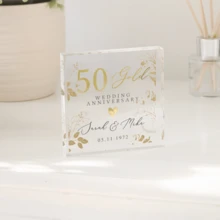 Personalized 50th Anniversary Gift, Gold Anniversary Gift, 50th Wedding Anniversary Keepsake Plaque, Gold 50th Anniversary Gift For Couple,Wedding Anniversary Gift For Presents ,Gift For Wife Or Husband - Best Personalized Gifts For Everyone. - 50th Anniversary Golden Wedding Card - View 10