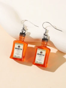 1 对时尚简约精致高端酒瓶树脂耳环 - 彩色 - 查看 9