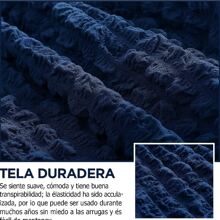 3 Pieza Funda Cubre Sala con Falda Tipo Plumeti Funda de Sofá Lavable Elástica Fácil de Instalar Fundas para Sillones Sala (1 plaza, 2 plazas, 3 plazas) Decoración Sala Azul Marino - Azul Marino - Ver 5