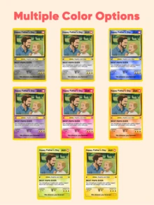 1张定制照片宝可梦卡片，个性化照片卡，宠物卡，定制PVC钱包卡（可添加文字），动漫风格，宠物爱好者礼物，父亲节礼物，生日礼物，送给妈妈的礼物，母亲节礼物，送给她/他的礼物，送给妈妈/爸爸的礼物，圣诞节礼物，家居装饰客厅 - 粉色 - 查看 3