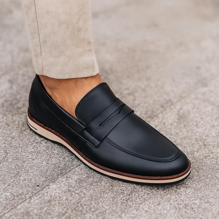 Men's Casual Lace-Up Sport Slim Oxford Comfortable Shoes - Negro - Ver 1