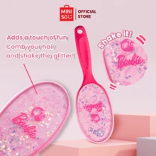 MINISO 芭比闪光气囊按摩梳 - 时尚闪光设计，柔软刷毛，减少头发损伤，适合家庭、办公室或旅行使用（1 件） - 粉色 - 查看 2