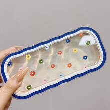 透明全屏花朵高颜值眼镜盒透明便携防压手拿近视眼镜复古眼镜盒时尚眼镜收纳男女-可爱节日礼物 - 粉色 - 查看 14