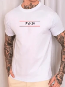 CAMISETA Masculina Paris Manga Curta Estampada Malha 30.1 Algodão Dia dos Pais da Bootstoop
