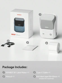 Niimbot B1 Mini Portable Thermal Printer, Pocket Label Printer Suitable For Self-Adhesive Stickers, UV Labels, Bluetooth Printing Label Machine - Grey - View 9