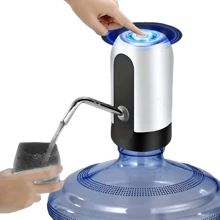 1 Stück USB aufladbare elektrische Wasserpumpe, kompaktes und elegantes Design, einfache Installation, bequem und praktisch, Einknopf-Betrieb, blaue Lichtanzeige, USB-Ladefunktion, kann ca. 6 Eimer mit 19L Flaschenwasser bei voller Ladung pumpen, Wasserpumpenmotor