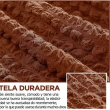 AMOROSA 3 Pieza Funda Cubre Sala con Falda Tipo Plumeti Funda de Sofá Lavable Elástica Fácil de Instalar Fundas para Sillones Sala  (1 plaza, 2 plazas, 3 plazas) Decoración Sala Cafe - Café integral - Ver 5
