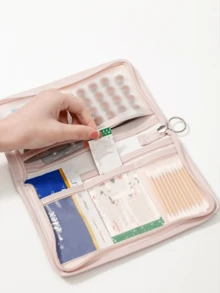 1个便携式药袋，小巧药盒，便捷旅行药品收纳袋，适合日常/户外/旅行，注重健康和经常旅行人士的必备品，多功能布艺药袋，便携式急救包，户外旅行药袋，宿舍应急药品收纳袋（多种颜色可选） - 彩色 - 查看 7