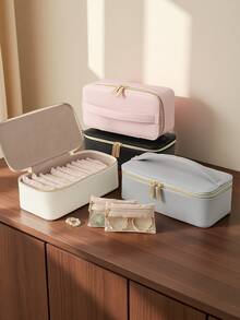 صندوق مجوهرات سفر كبير السعة مع 12 كيس مخمل للمجوهرات، منظم مجوهرات سفر للنساء، صندوق مجوهرات للنساء للعقود والخواتم والأقراط، مناسب كهدية لصديقاتك وأصدقائك والفتيات في المناسبات والأعياد وعيد الأم. منظم تخزين للنساء للسفر والضروريات والعودة للمدرسة والسكن الجامعي وديكور الخريف - متعدد الألوان - مشاهدة 12