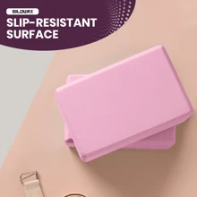 Sildurx 1 件/2 件瑜伽砖，EVA 瑜伽砖，纯色，高密度泡沫砖，轻便易携带，适合瑜伽、普拉提、冥想，适合初学者，粉色、蓝色