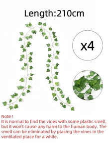 Nejlue Artificial Flowers/Plants1111 Home & Living 1/4/12/24pcs Artificial Ivy Vine With Leaves Decor, Fake Evergreen Ivy Wreath, Hanging Vine Plants Backdrop, Suitable For Home, Wall, Bedroom, Wedding, Dining Table, Party, Holiday, Birthday, Garden, Indoor/Outdoor, Spring/Summer, Valentine's Day Decoration - Green - View 8