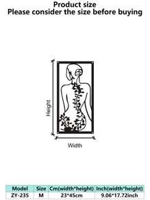 1 件抽象女性线条金属装饰壁挂艺术品，个性化艺术空心铁艺墙画，适用于家庭白墙、客厅、餐厅、卧室、浴室、情人节礼物