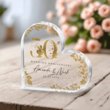 Personalized 50th Anniversary Gift, Gold Anniversary Gift, 50th Wedding Anniversary Keepsake Plaque, Gold 50th Anniversary Gift For Couple,Wedding Anniversary Gift For Presents ,Gift For Wife Or Husband - Best Personalized Gifts For Everyone. - 50th Anniversary Golden Wedding Card - View 6