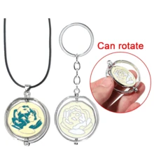 1pc Game Jinx Blue Rose Rotatable Cosplay Necklace Halloween Party Cosutmes DIY Stuff Arcane Season 2 Backpack Pendant Fans Gifts - Multicolor - View 2