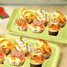 10pcs Disposable Gold Paper Trays, Thickened Anti-Oil Rectangular Cake Boards With Thickened Base, Suitable For Elegant Dessert Table, Cupcake Display, Birthday Party, Wedding And Other Occasions - Gold - View 9