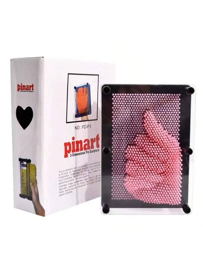 1pc 12.5cm*9.5cm Children's Plastic Square Hand Print 3D Clone Hand Mold, Versatile Pinart 3D Needle Sculpture Art Toy, Home Decor, Kids Hand Print Toy