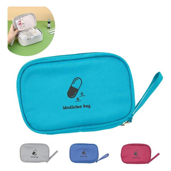 Necessaire Portátil Porta Remédios Primeiros Socorros Organizador de Bolsa Para Viagens e Emergência