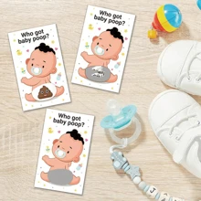 51件套尿布抽奖券游戏套装，含精美礼盒 - 50张双面印刷趣味婴儿派对游戏券 + 1个抽奖券游戏盒 - 非常适合性别揭晓派对 - 趣味餐桌装饰品，男孩/女孩婴儿派对奖品，婴儿派对装饰