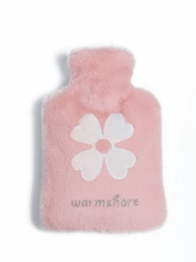 1個 500ml 四葉草熱水袋附柔軟羊羔絨套，冷熱兩用保溫水袋，手腳保暖暖手袋，適用床鋪、居家與旅行，溫馨冬季禮物，適合女性、老師禮物，節日必備保暖水袋 - 彩色 - 查看 9