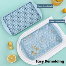 1 件冰格制冰机带盖冰格，104 个格子冰格，大号冰格适用于冰箱圈、冰块、鸡尾酒、威士忌、茶、咖啡 - 彩色 - 查看 4