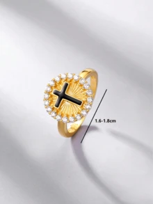 1pc Minimalist European & American Design High-End Personalized Hip-Hop S925 Silver Movable Cross Ring, Unisex For Daily, Date, Street Wear, Halloween Gift - Cross - View 10