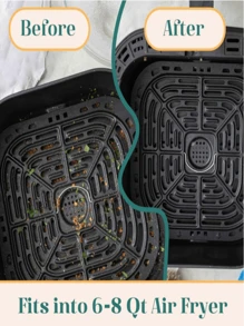 适用于 3-5 夸脱的空气炸锅硅胶内衬、易燃烘焙纸替换件、可重复使用的烤箱配件烤盘、空气炸锅烤盘专用烧烤盘可重复使用的碗烘焙防粘垫厚硅胶烤盘、可重复使用的硅胶空气炸锅内衬 - 不粘、易于清洁的烤盘、黑色、红色或灰色，带凸起边缘