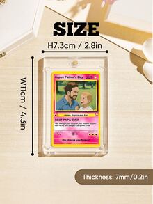 1张定制照片宝可梦卡片，个性化照片卡，宠物卡，定制PVC钱包卡（可添加文字），动漫风格，宠物爱好者礼物，父亲节礼物，生日礼物，送给妈妈的礼物，母亲节礼物，送给她/他的礼物，送给妈妈/爸爸的礼物，圣诞节礼物，家居装饰客厅 - 粉色 - 查看 6