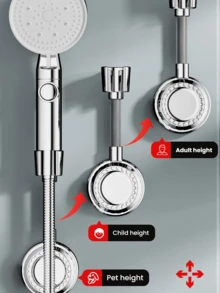 [No Drill]Suction Cup Shower Head Holder - Adjustable Bathroom Shower Bracket For Handheld Sprayer, Universal Fit (360° Rotation, Strong Adhesion) Bathroom Accessories Bathroom Tools - Multicolor - View 8