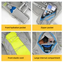 2L Marathon Hydrating Backpack With Rescue Whistle Breathable Ultralight Running Bag Hydration Vest For Riding Bike Jogging Reflective Water Vest - Multicolor - View 7