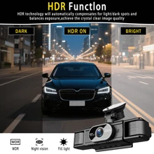 DVR auto IPS de 3 inci, 4 canale, 1080P HD, vedere nocturnă, senzor G, înregistrare în buclă, detectare mișcare, monitorizare parcare, alimentare brichetă 12V, cameră auto cu unghi larg, design compact, structură robustă, potrivit pentru călătorii pe șosea