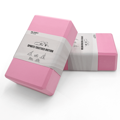 Sildurx 1Pc/2Pcs Yoga Block , EVA Yoga Blocks, Solid Color, High Density Foam Blocks, Lightweight And Easy To Carry For Yoga, Pilates, Meditation, Beginner-Friendly, Pink, Blue