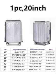 Transparent Luggage Cover, Wide Hook And Loop Thickened Wear-Resistant Waterproof Travel Luggage Dust Cover - PVC Luggage Transparent Cover - Waterproof Plastic Protective Sleeve For Luggage And Bags Travel Accessory, Suitable For 18 Inches To 30 Inches, Transparent PVC Luggage Case Cover, Essential Travel Accessory For Vacation Trips Bag For School School Accessories School Stuff