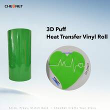 CHEONET 3D Puff Transferfolie Rolle - 25cm x 1,5m 1 Stück, Bügelbild für T-Shirts, Taschen & Textilien, Hochtemperatur-Schaumfolie, gemischte Farben