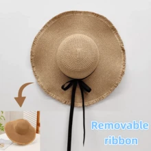 Customized Embroidered Straw Beach Hat, Fashionable Influencer/Celebrity Style Embroidered Straw Hat, Bridal Hat, Honeymoon Hat, Bridal Party Hat, Straw Hat, Sun Hat, Summer Hat Gift. Customized Embroidery Of Your Preferred Logo, Letter Or Name, Suitable For Spring, Autumn And Summer. Suitable For Fitness, Outdoor, Camping, Beach, Hiking, Travel, Art And Photography. - Multicolor - View 7